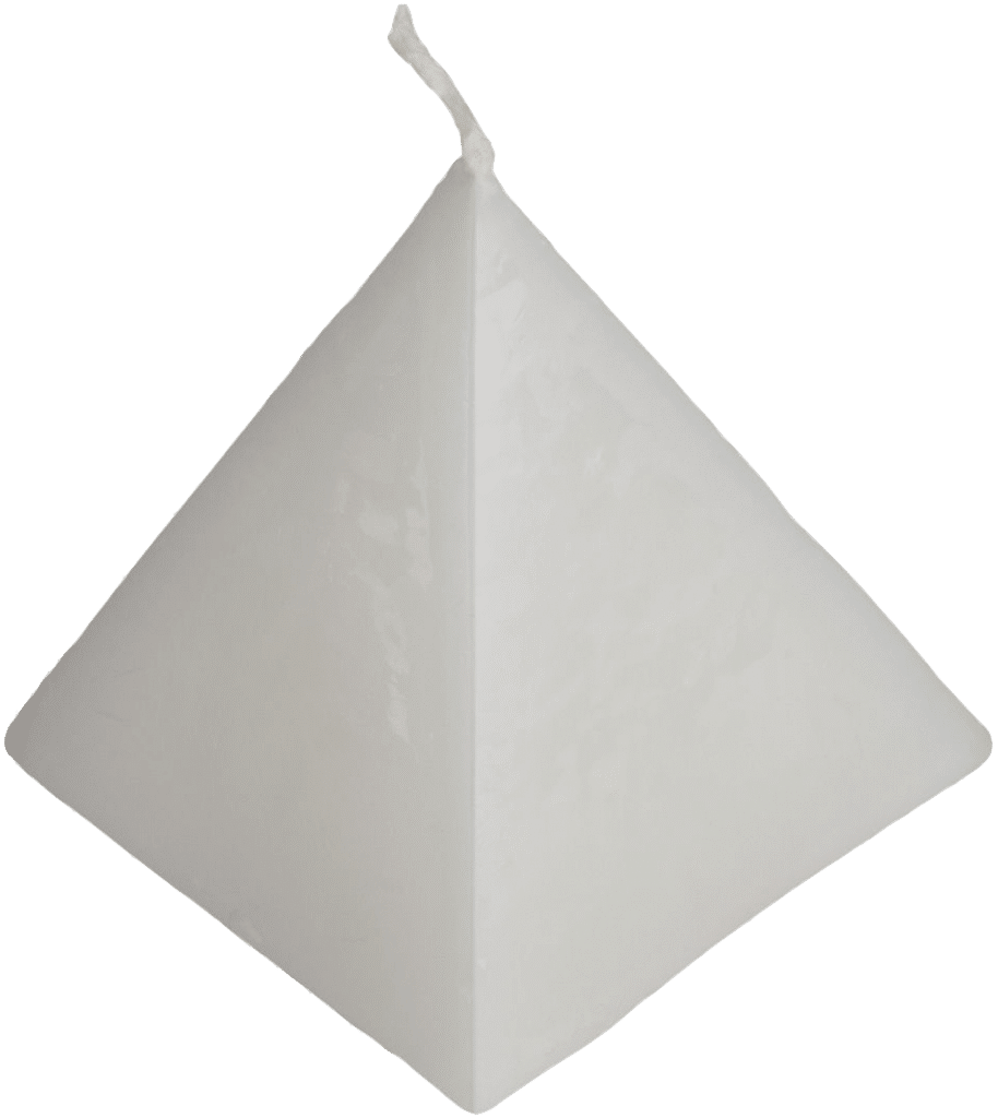 hand poured white pyramid